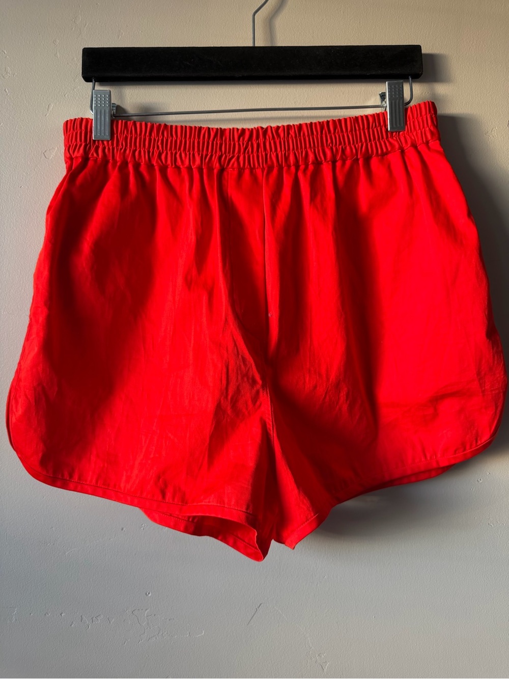 La Ligne Cotton Shorts Size Medium in Lipstick